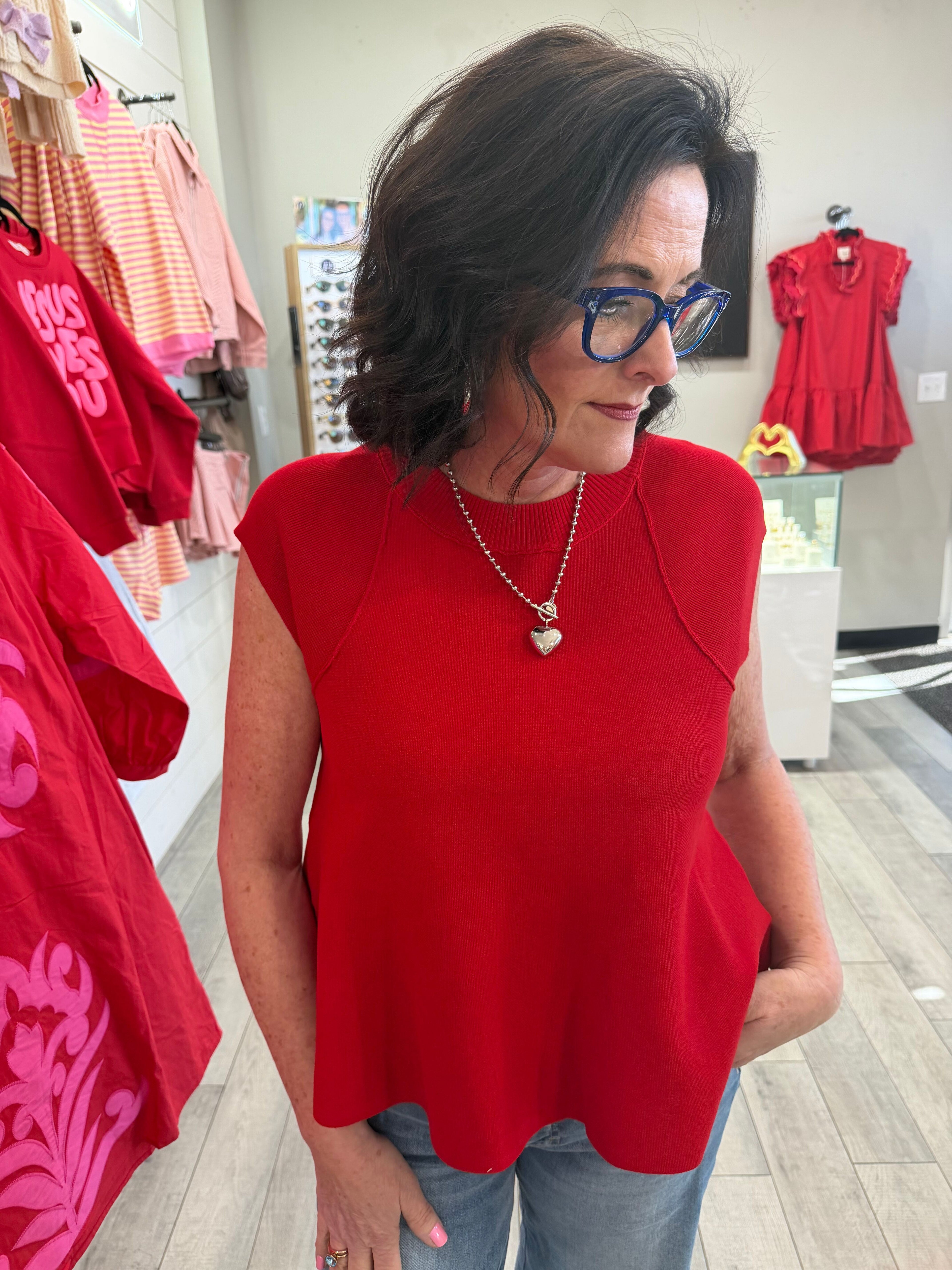 Sleeveless Ribbed Knit Top