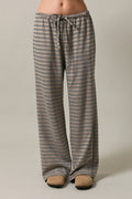 Wide leg MAUVE- BROWN stripe pants