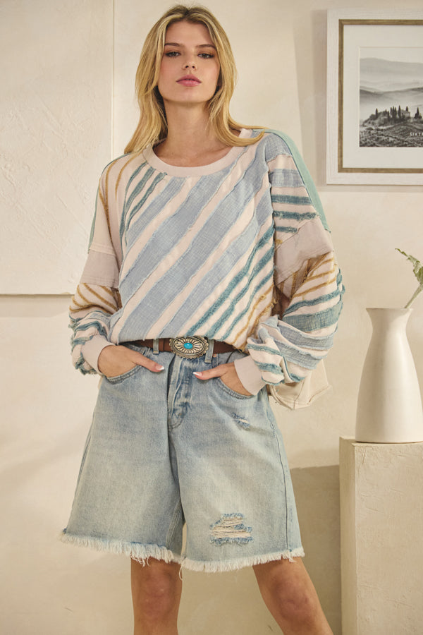 Love You More Patchwork Sweatshirt