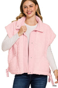 Paige Sherpa Vest- Pink