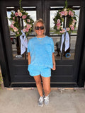 Halo snow washed boxy top & shorts set