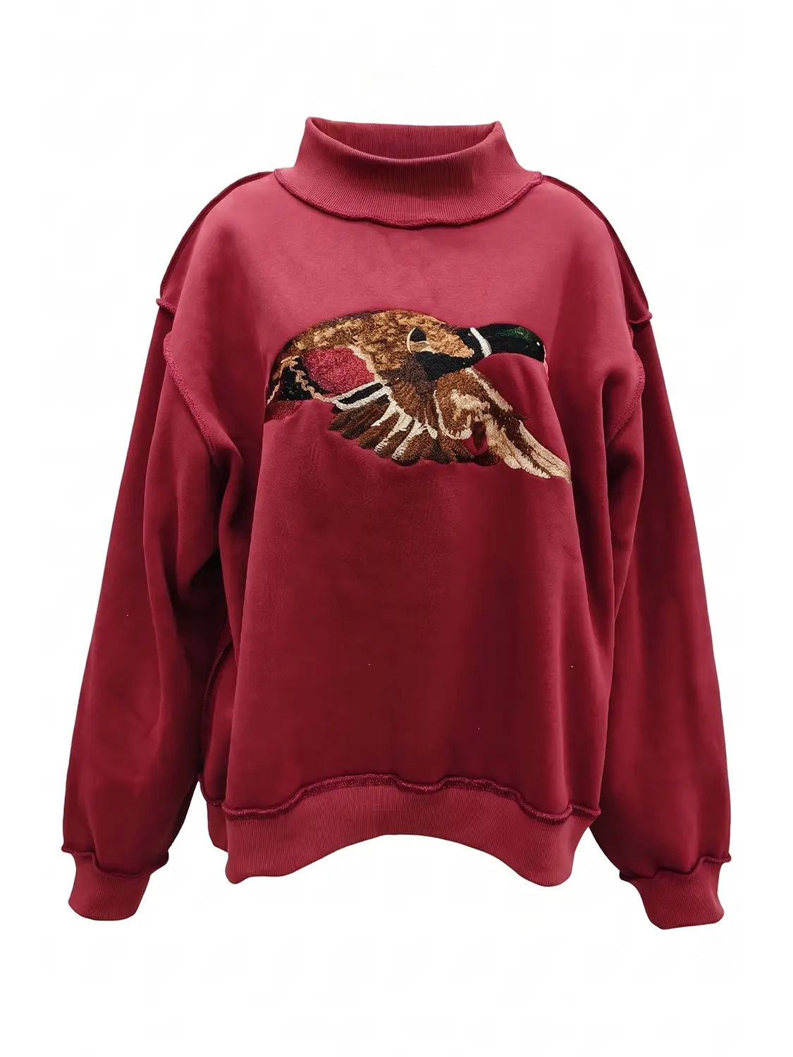 Mallard Burgundy Mock-neck Sweatshirt