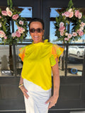 Embroidered Sleeve Poplin Top