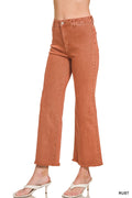 Plus size acid wash bootcut jeans- Rust
