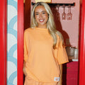 LULU MAC terry cloth short sleeve top orange