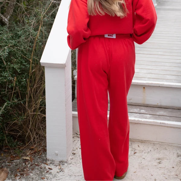 LULU MAC terry cloth pant red