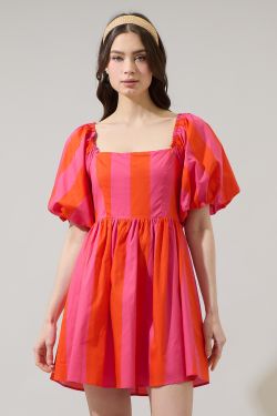 Red/Fuchsia Babydoll dress